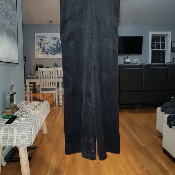 PAIGE Sienne Women's Black Velvet Corduroy Jumpsuit Size 4 - Picture 10 of 15